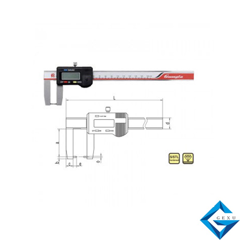 圓柱頭外溝槽數(shù)顯卡尺114-111測量0-150