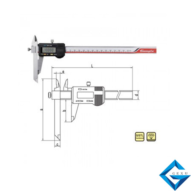 伸縮爪數(shù)顯卡尺117-101測量0-150