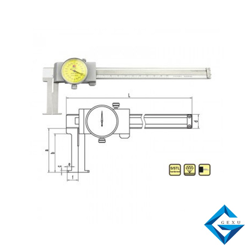 扁頭內(nèi)溝槽帶表卡尺175-132-0測(cè)量20-150