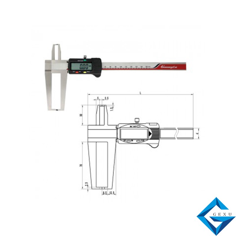 刀頭雙內(nèi)溝槽數(shù)顯卡尺115-231測量24-150