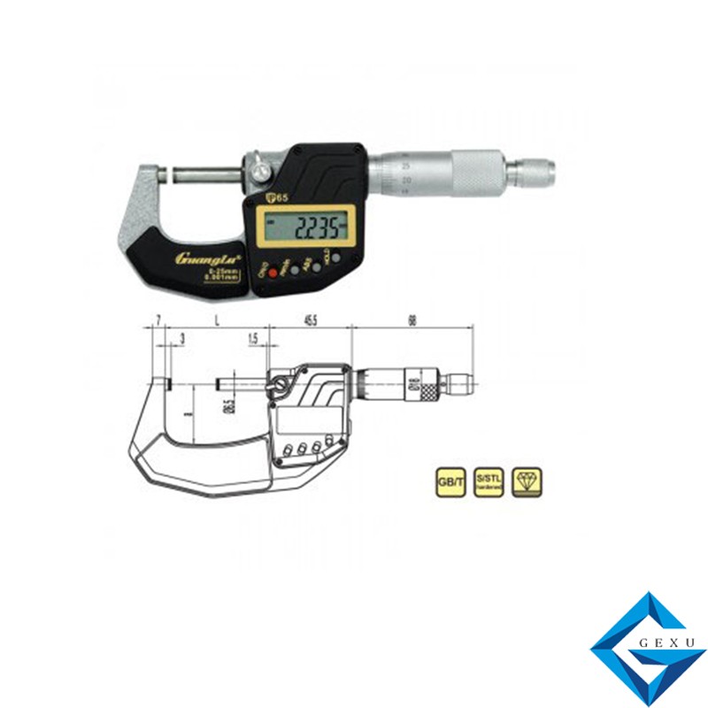 IP65防水?dāng)?shù)顯千分尺211-701測(cè)量0-25