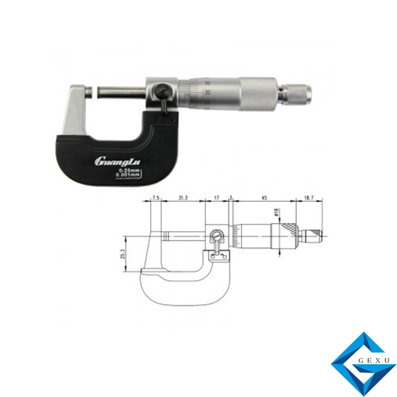 微米千分尺260-101測量0-25mm
